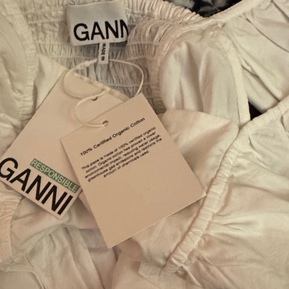 Ganni White Ruffle Sleeve Blouse - Picture 4 of 4